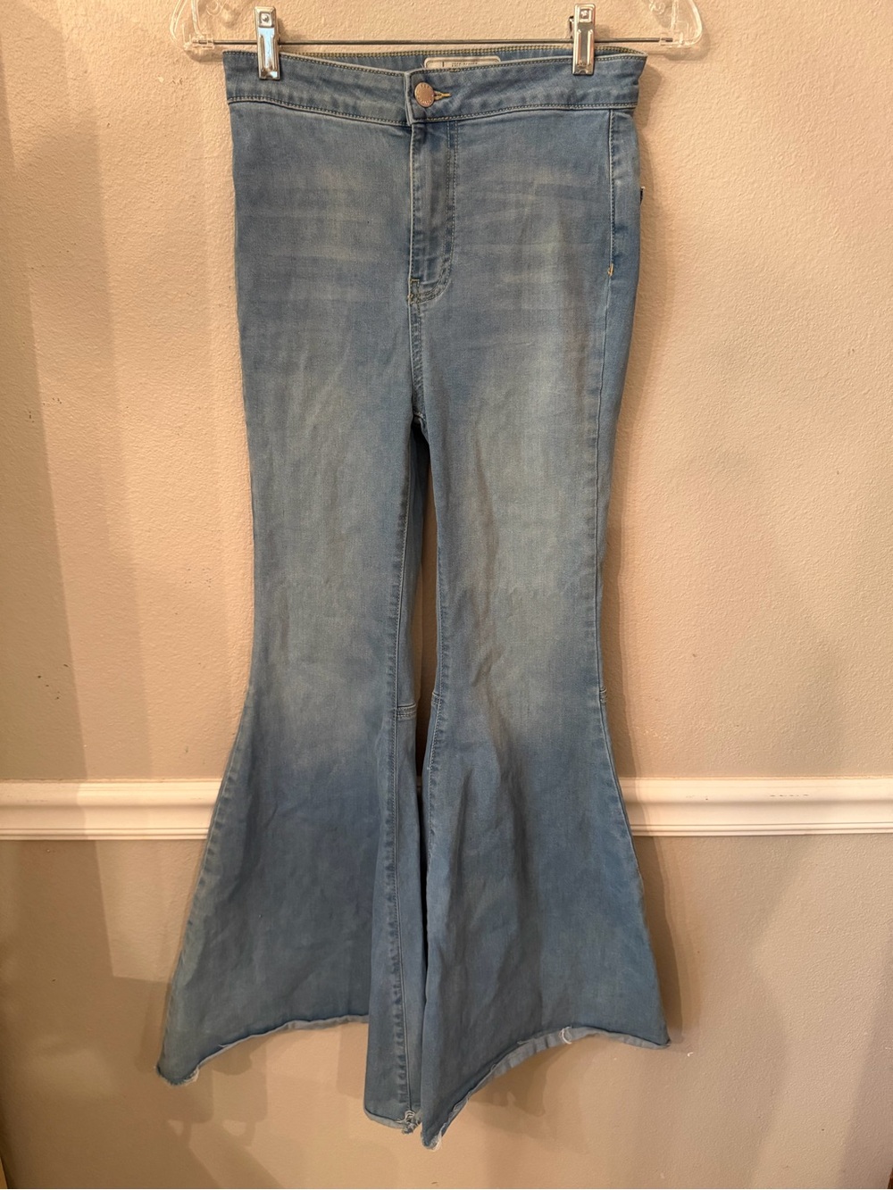 Free People Light Blue High-Rise Flare Jeans